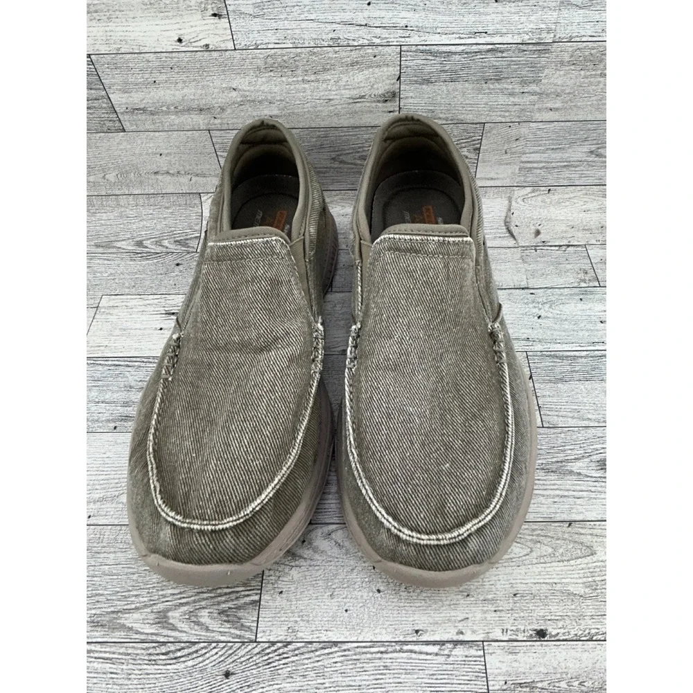 Skechers Men Relaxed Fit Memory Foam Slip On Loafers Taupe 58895S Size 9.5